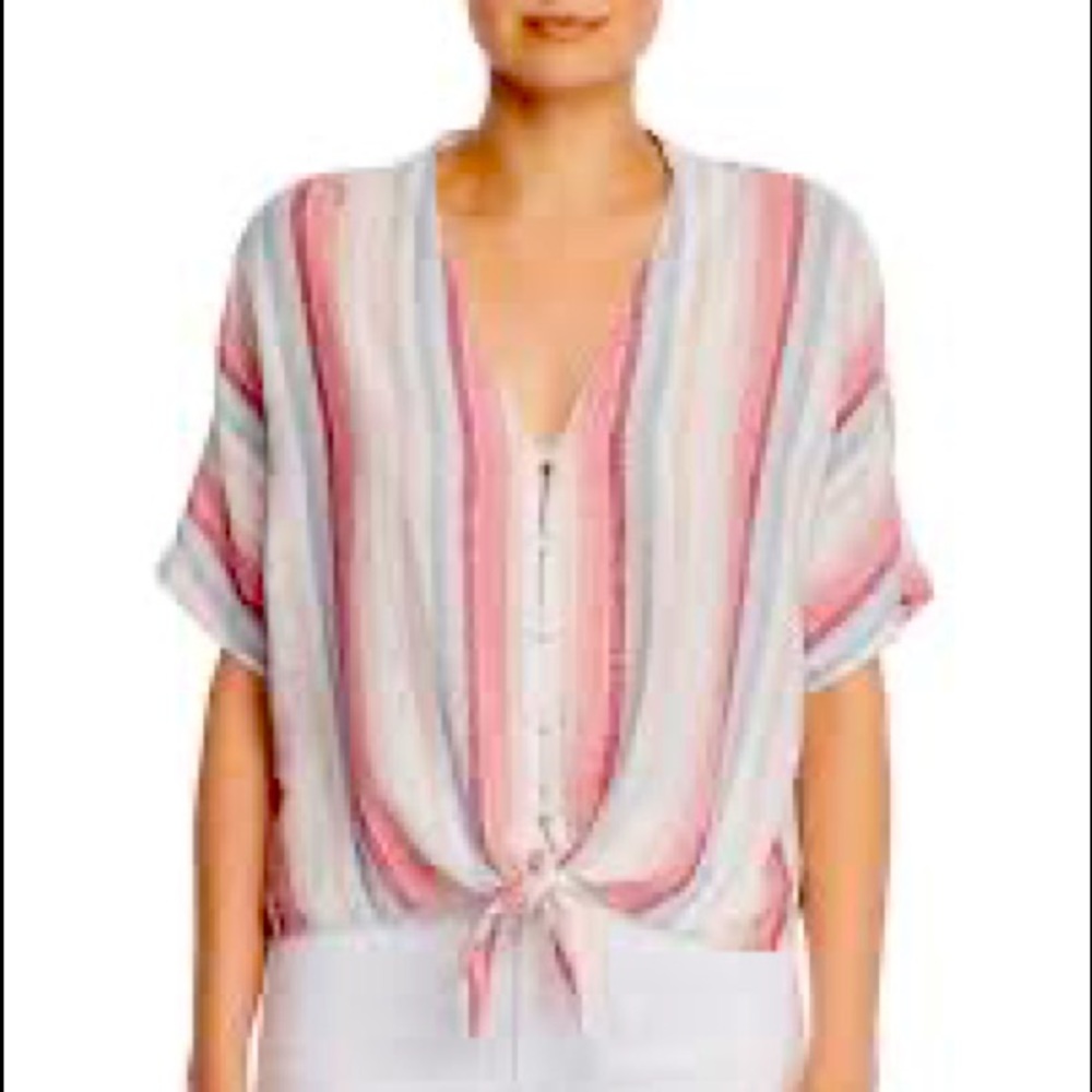 RAILS Thea Tropical Stripe Linen Top XL
